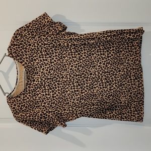 Croft & Barrow Leopard Print Short Sleeve Tee